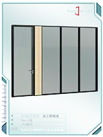 KM108款明框中置单玻隔断